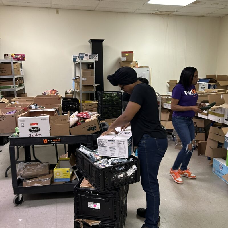 Food Pantry Preparing Boxes